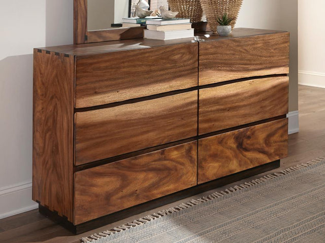 Winslow 6-Drawer Dresser Smokey Walnut And Coffee Bean - Ella Furniture