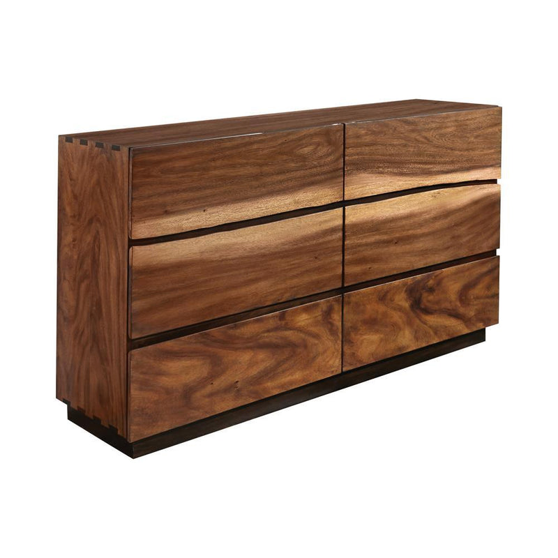Winslow 6-Drawer Dresser Smokey Walnut And Coffee Bean - Ella Furniture