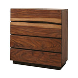 Winslow 4-Drawer Chest Smokey Walnut And Coffee Bean - Ella Furniture