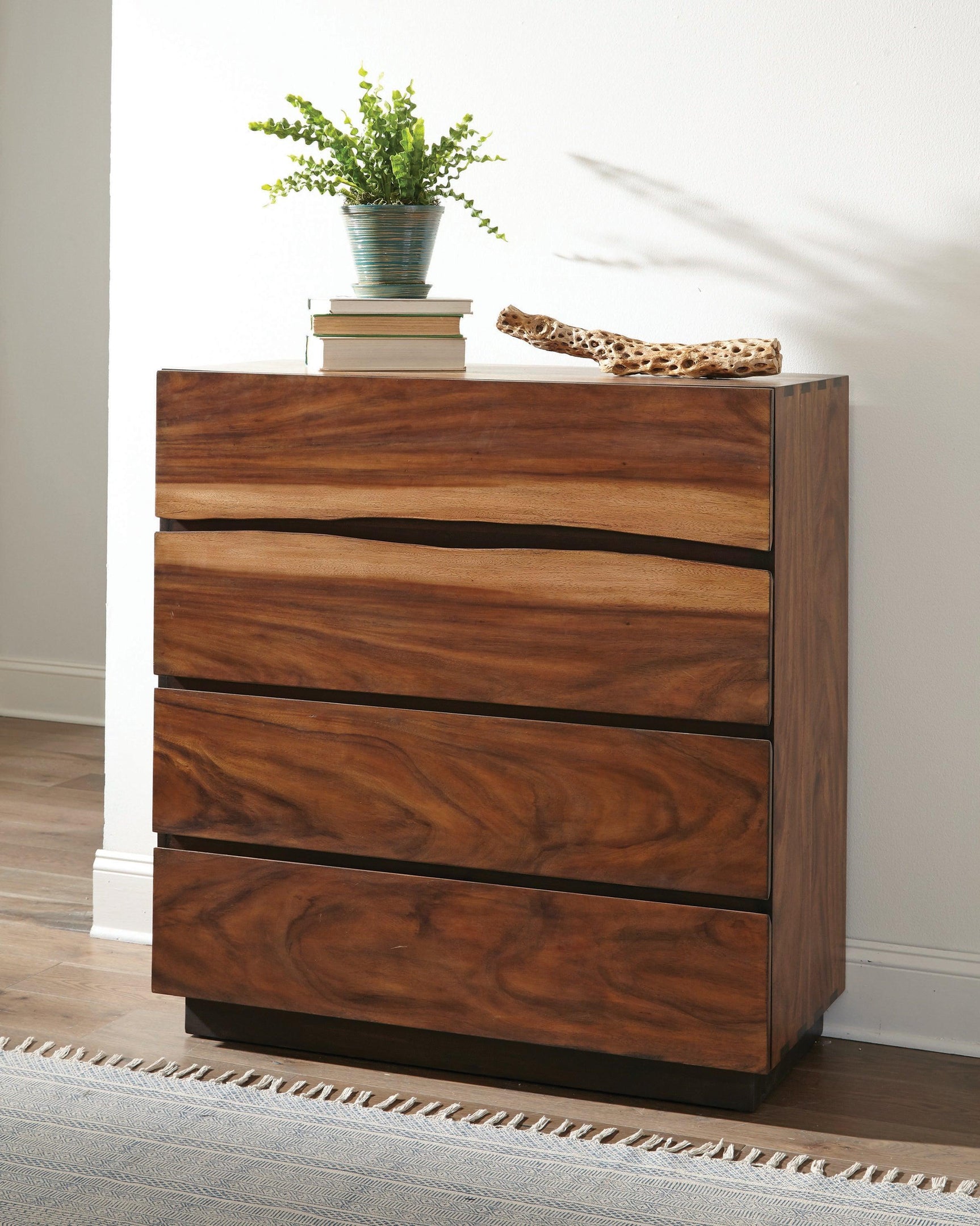 Winslow 2-Drawer Nightstand Smokey Walnut And Coffee Bean - Ella Furniture