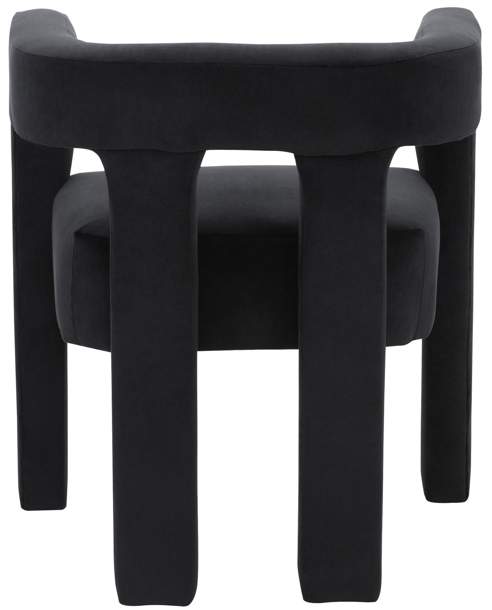 Athena Black Velvet Dining Chair - Ella Furniture