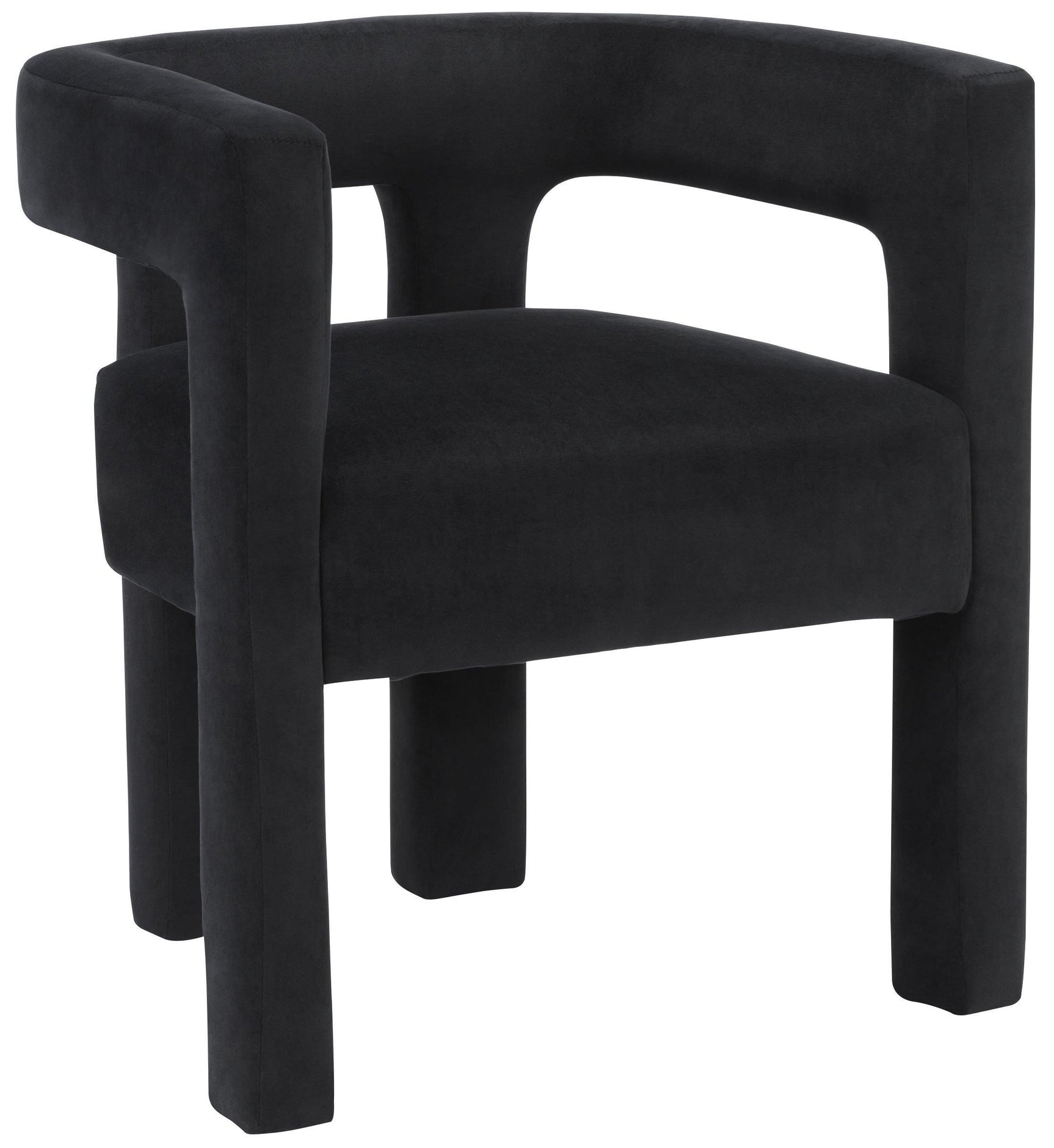 Athena Black Velvet Dining Chair - Ella Furniture