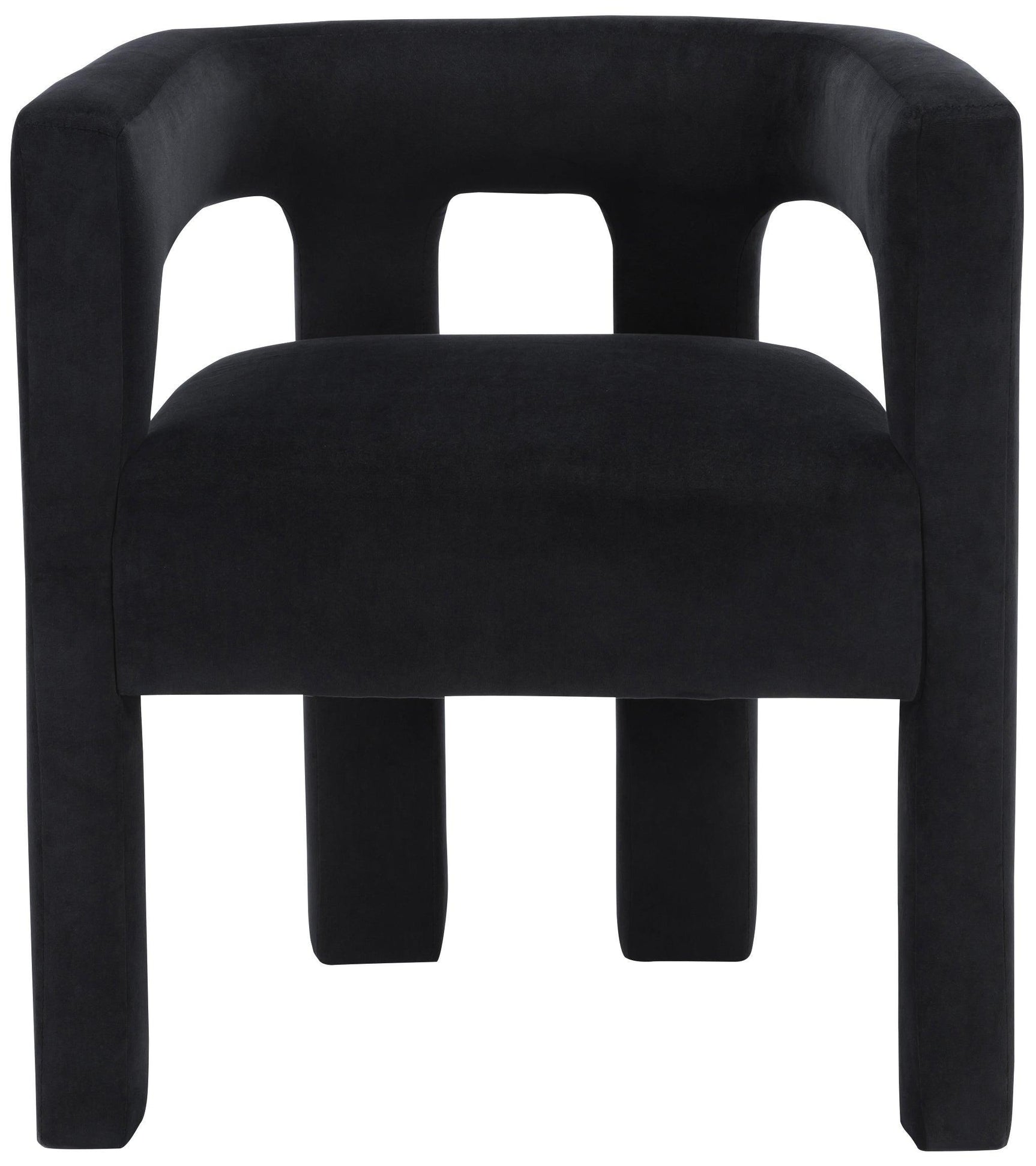 Athena Black Velvet Dining Chair - Ella Furniture