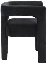 Athena Black Velvet Dining Chair - Ella Furniture