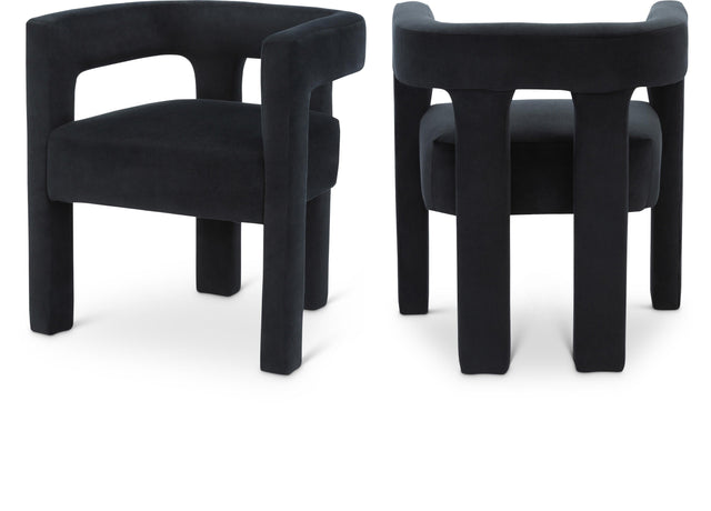Athena Black Velvet Dining Chair - Ella Furniture