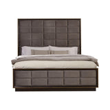 Durango Eastern King Upholstered Bed Smoked Peppercorn And Grey - Ella Furniture