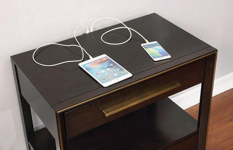 Durango 2-Drawer Nightstand Smoked Peppercorn - Ella Furniture
