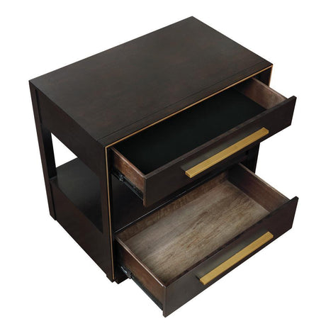 Durango 2-Drawer Nightstand Smoked Peppercorn - Ella Furniture