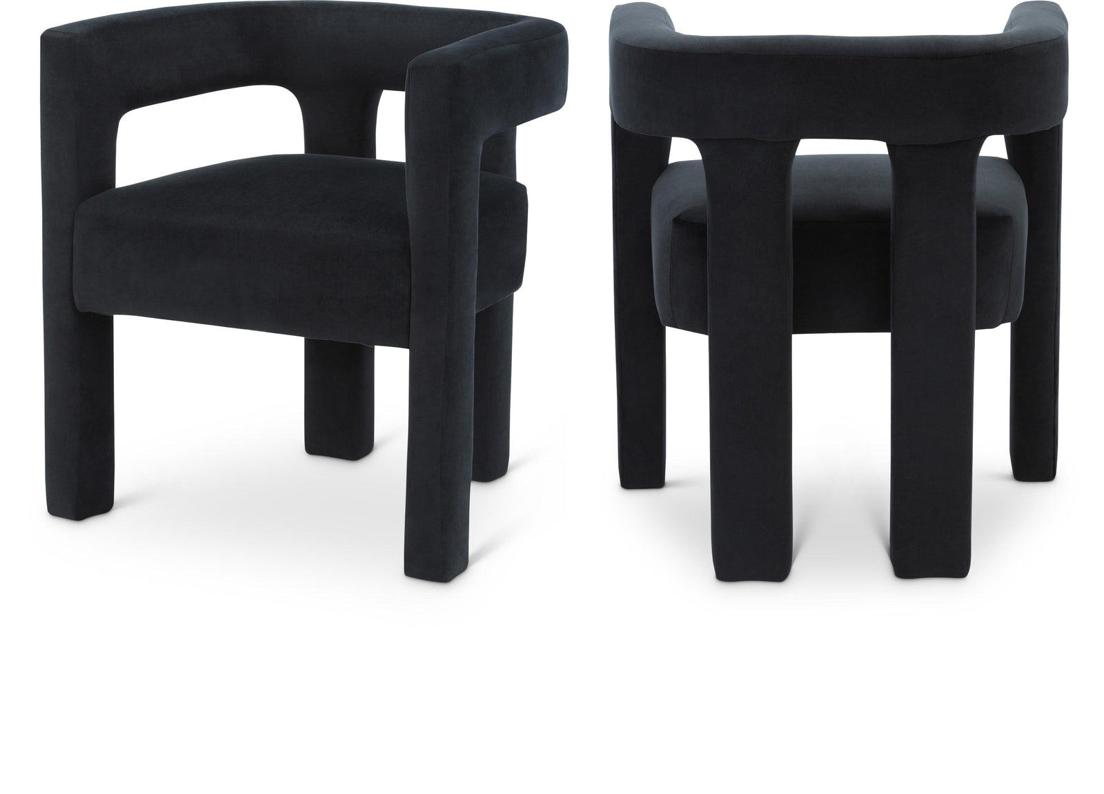 Athena Black Velvet Dining Chair - Ella Furniture