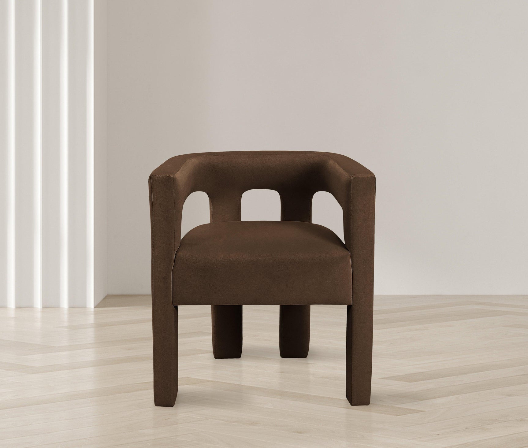 Athena Brown Velvet Dining Chair - Ella Furniture