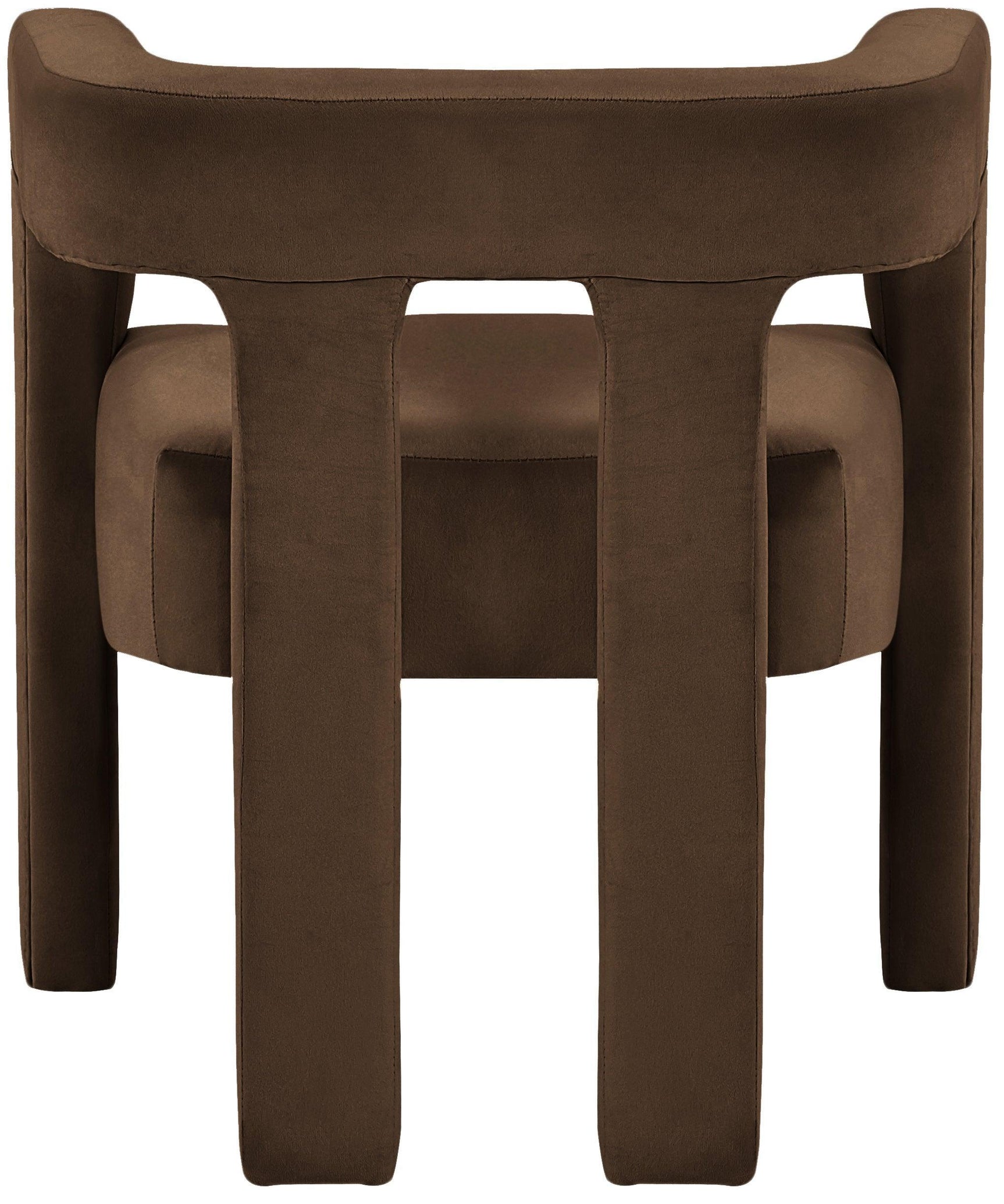 Athena Brown Velvet Dining Chair - Ella Furniture