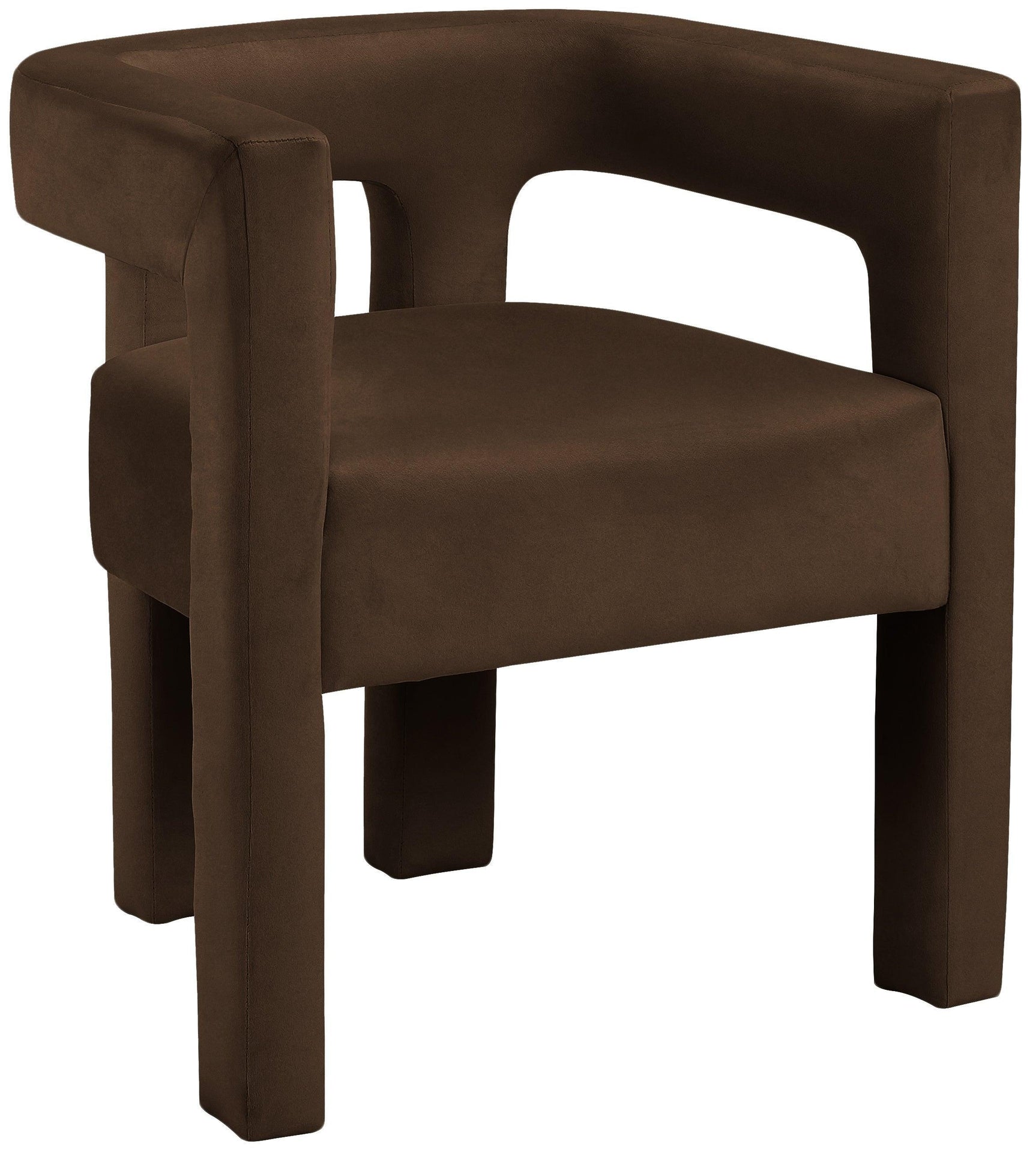 Athena Brown Velvet Dining Chair - Ella Furniture