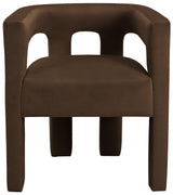 Athena Brown Velvet Dining Chair - Ella Furniture