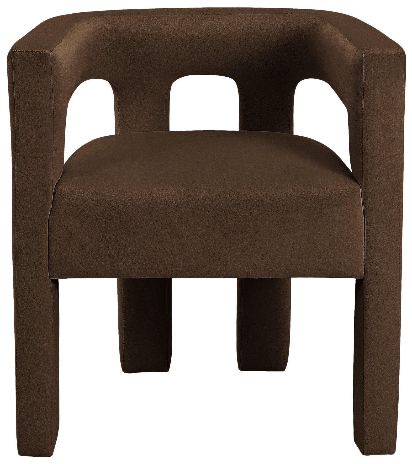 Athena Brown Velvet Dining Chair - Ella Furniture