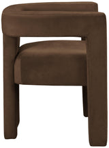 Athena Brown Velvet Dining Chair - Ella Furniture