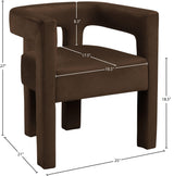 Athena Brown Velvet Dining Chair - Ella Furniture