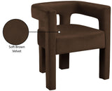 Athena Brown Velvet Dining Chair - Ella Furniture