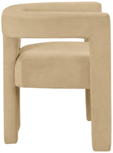 Athena Camel Velvet Dining Chair - Ella Furniture