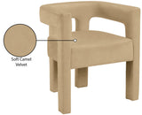 Athena Camel Velvet Dining Chair - Ella Furniture