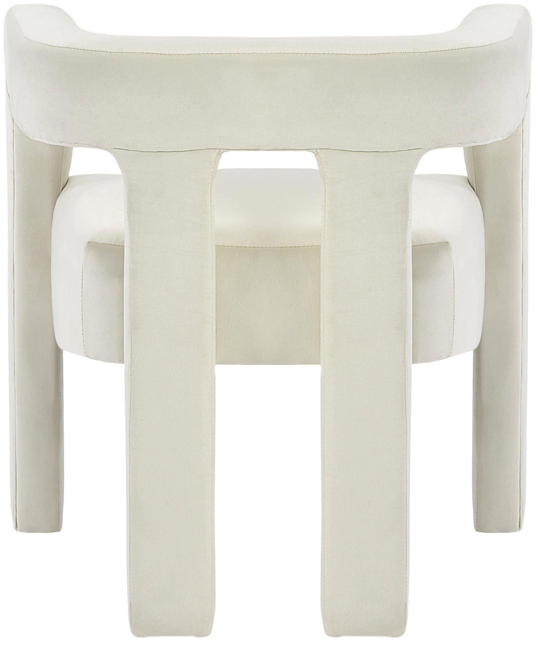 Athena Cream Velvet Dining Chair - Ella Furniture