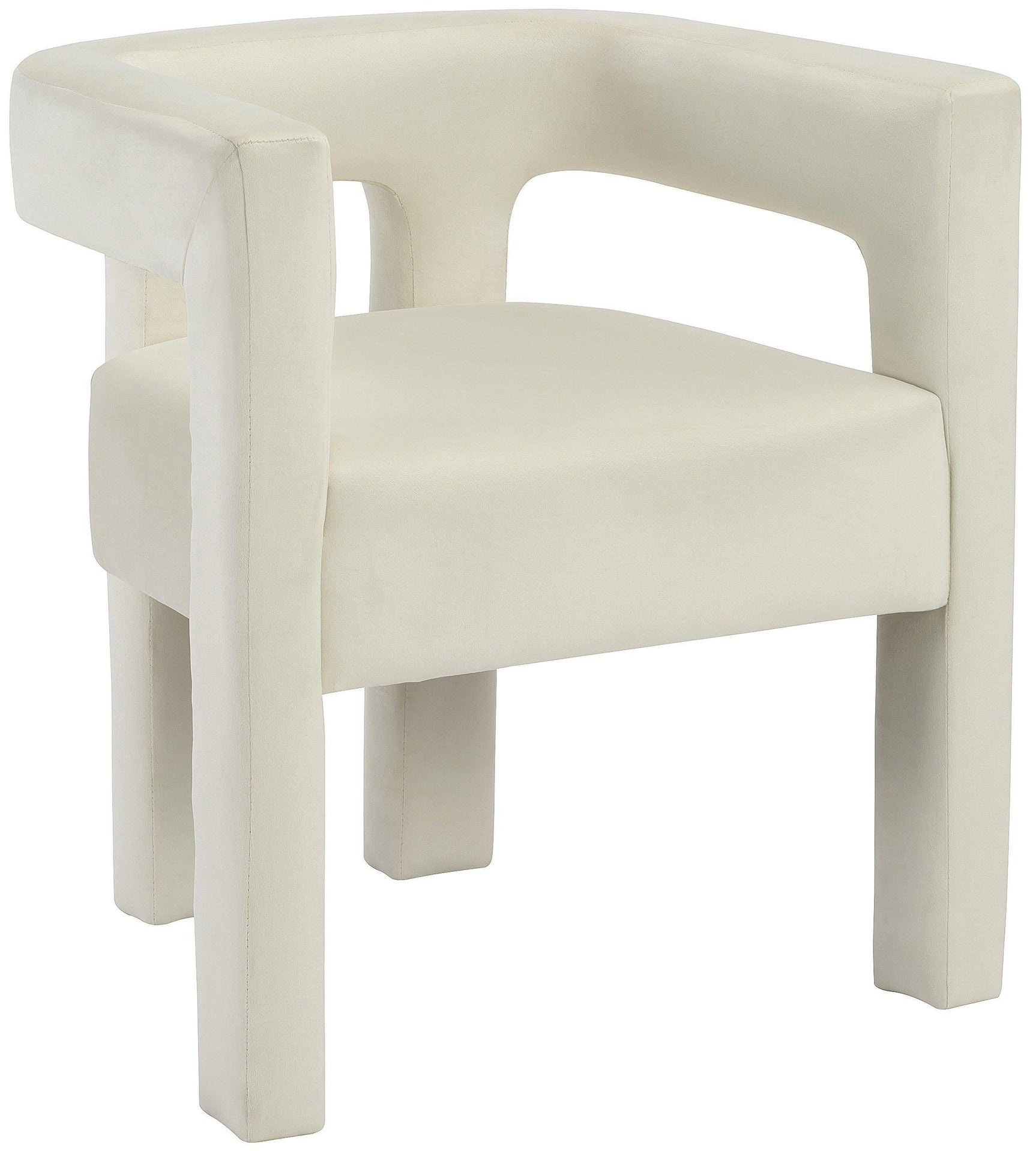 Athena Cream Velvet Dining Chair - Ella Furniture