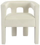 Athena Cream Velvet Dining Chair - Ella Furniture