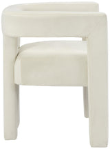 Athena Cream Velvet Dining Chair - Ella Furniture