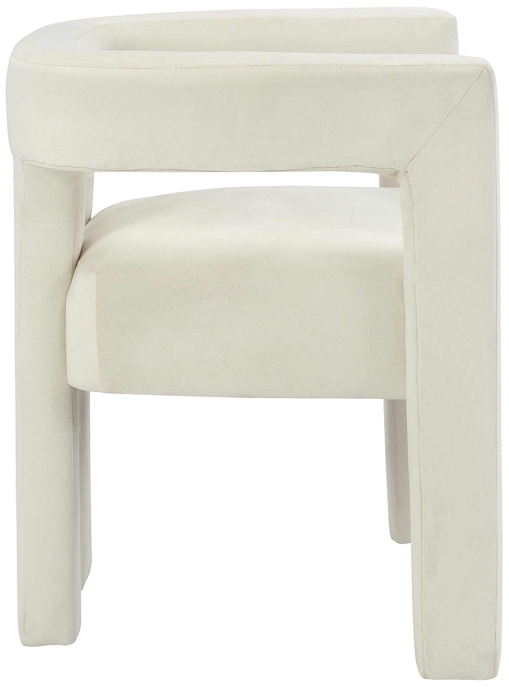 Athena Cream Velvet Dining Chair - Ella Furniture