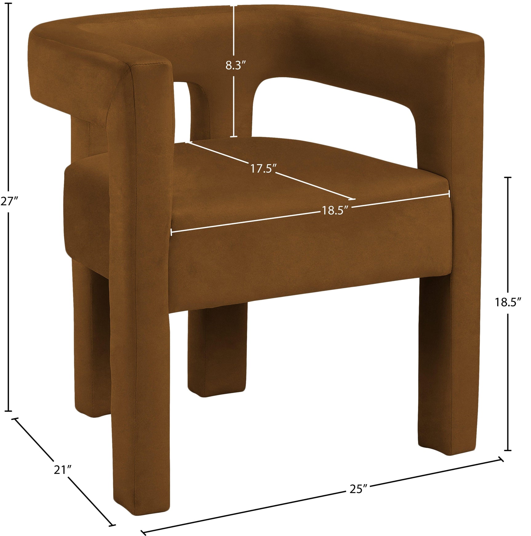 Athena Saddle Velvet Dining Chair - Ella Furniture