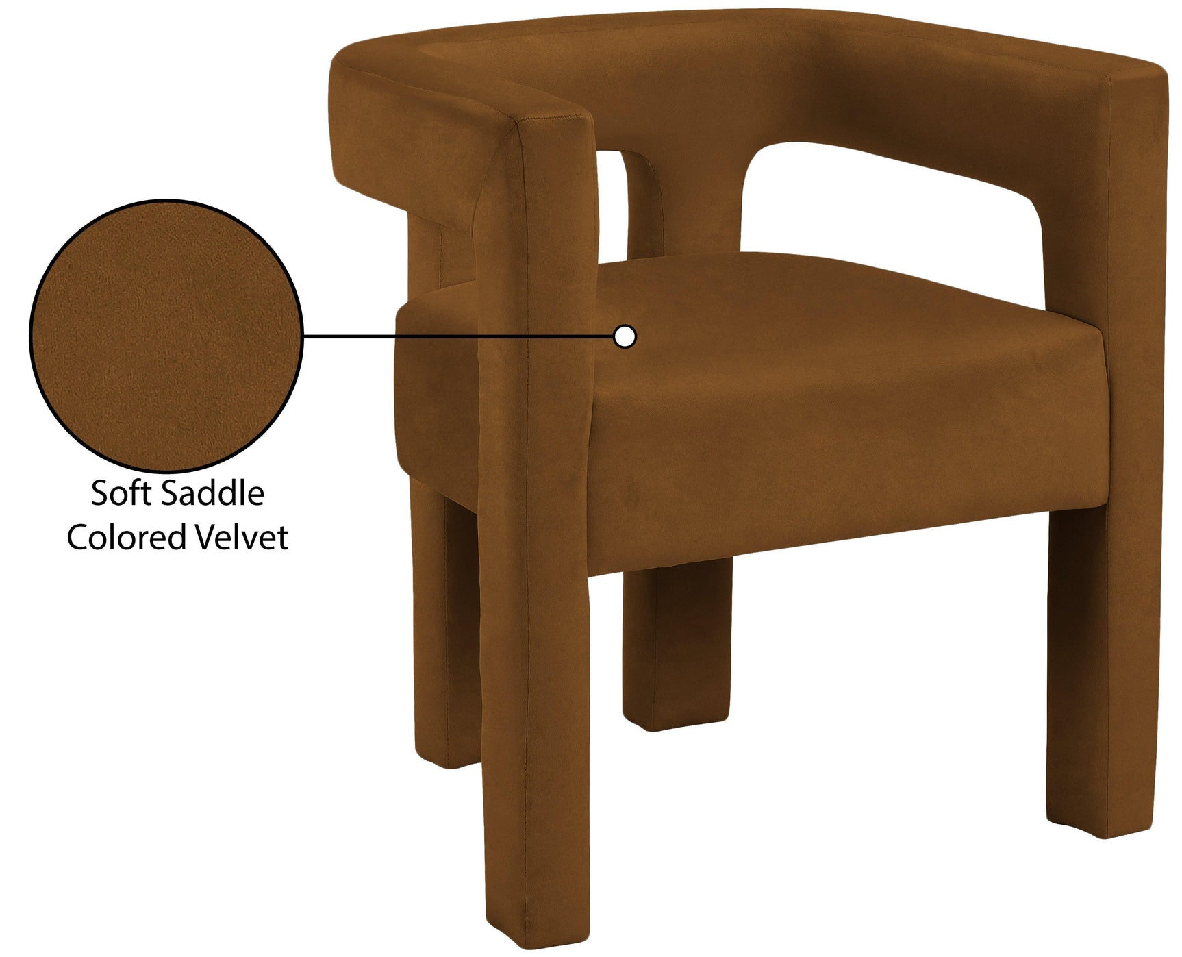 Athena Saddle Velvet Dining Chair - Ella Furniture