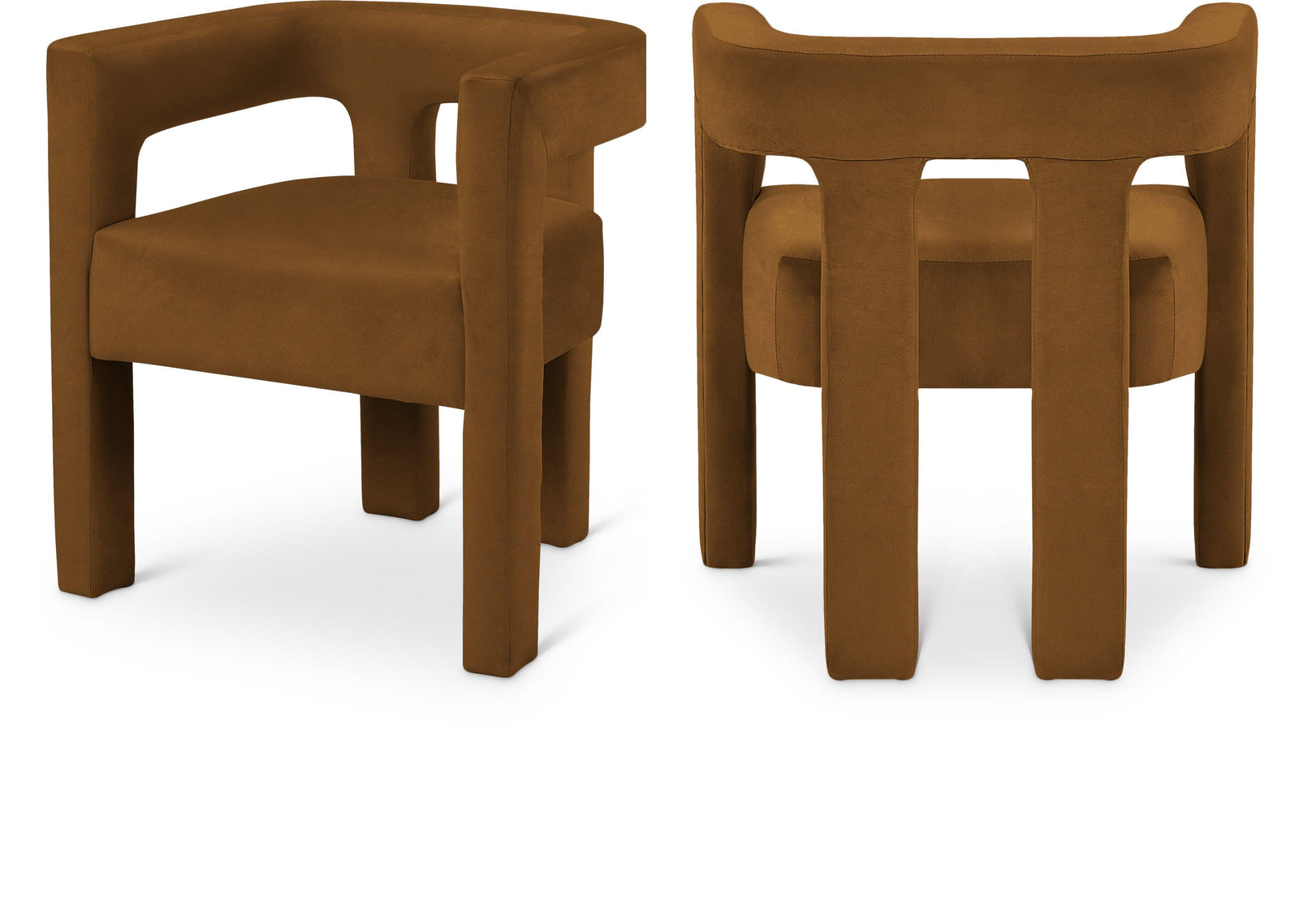 Athena Saddle Velvet Dining Chair - Ella Furniture