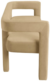 Athena Camel Velvet Bench - Ella Furniture