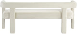 Athena Cream Velvet Bench - Ella Furniture
