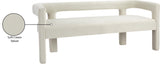 Athena Cream Velvet Bench - Ella Furniture