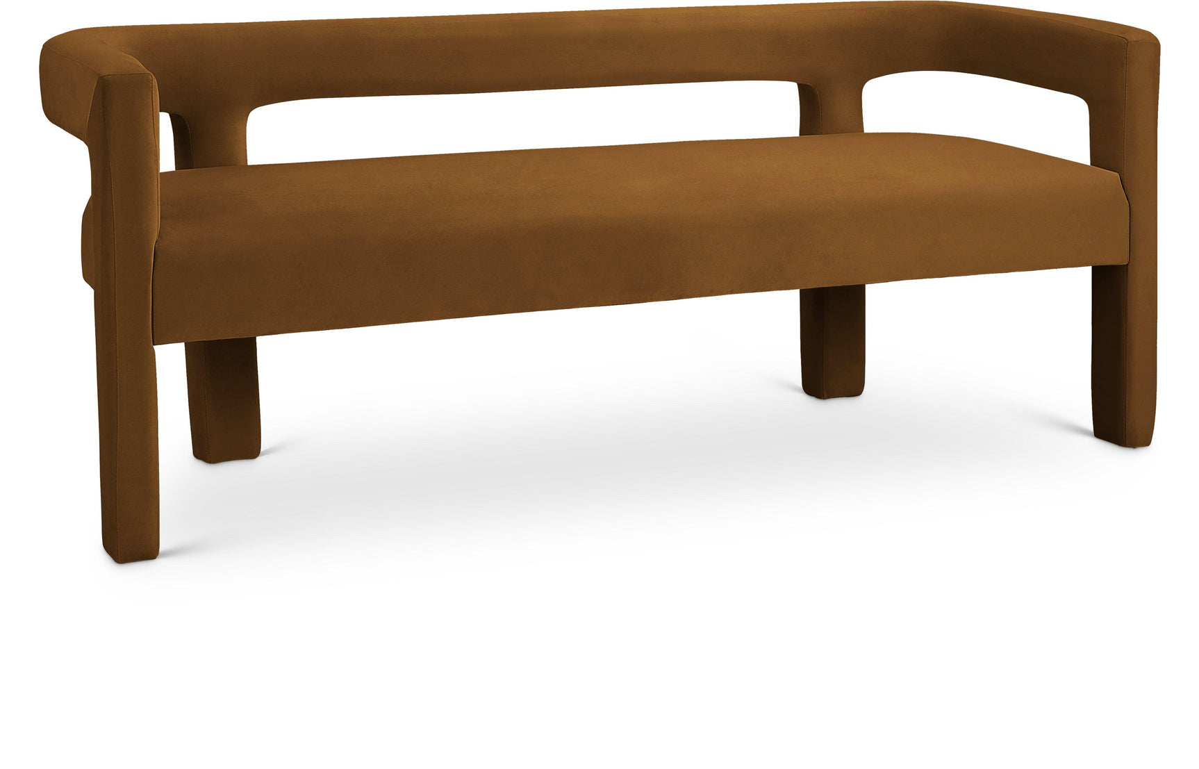 Athena Saddle Velvet Bench - Ella Furniture