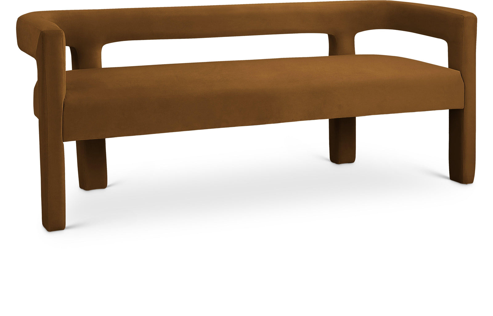 Athena Saddle Velvet Bench - Ella Furniture