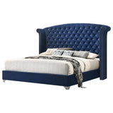 Melody Queen Wingback Upholstered Bed Pacific Blue - Ella Furniture