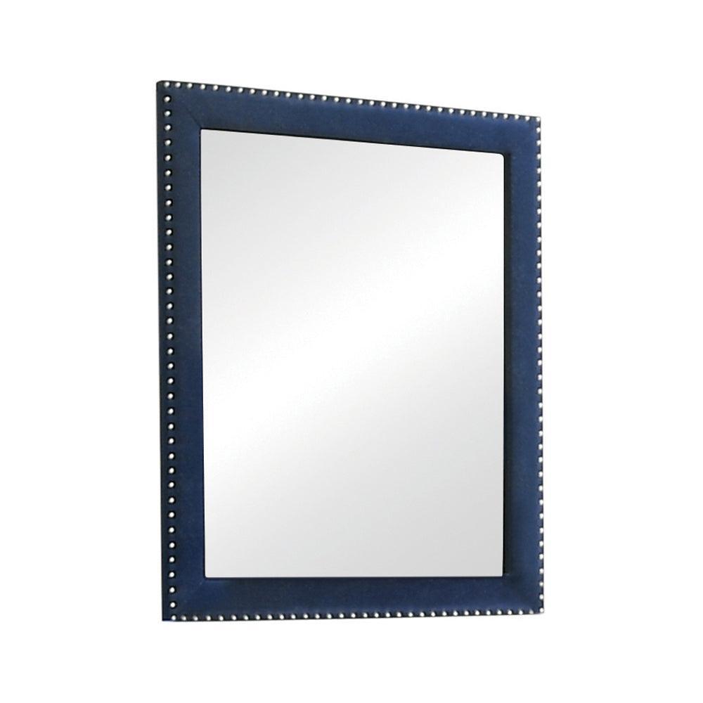Melody Rectangular Upholstered Dresser Mirror Pacific Blue - Ella Furniture