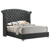Melody Queen Wingback Upholstered Bed Grey - Ella Furniture