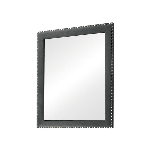 Melody Rectangular Upholstered Dresser Mirror Grey - Ella Furniture