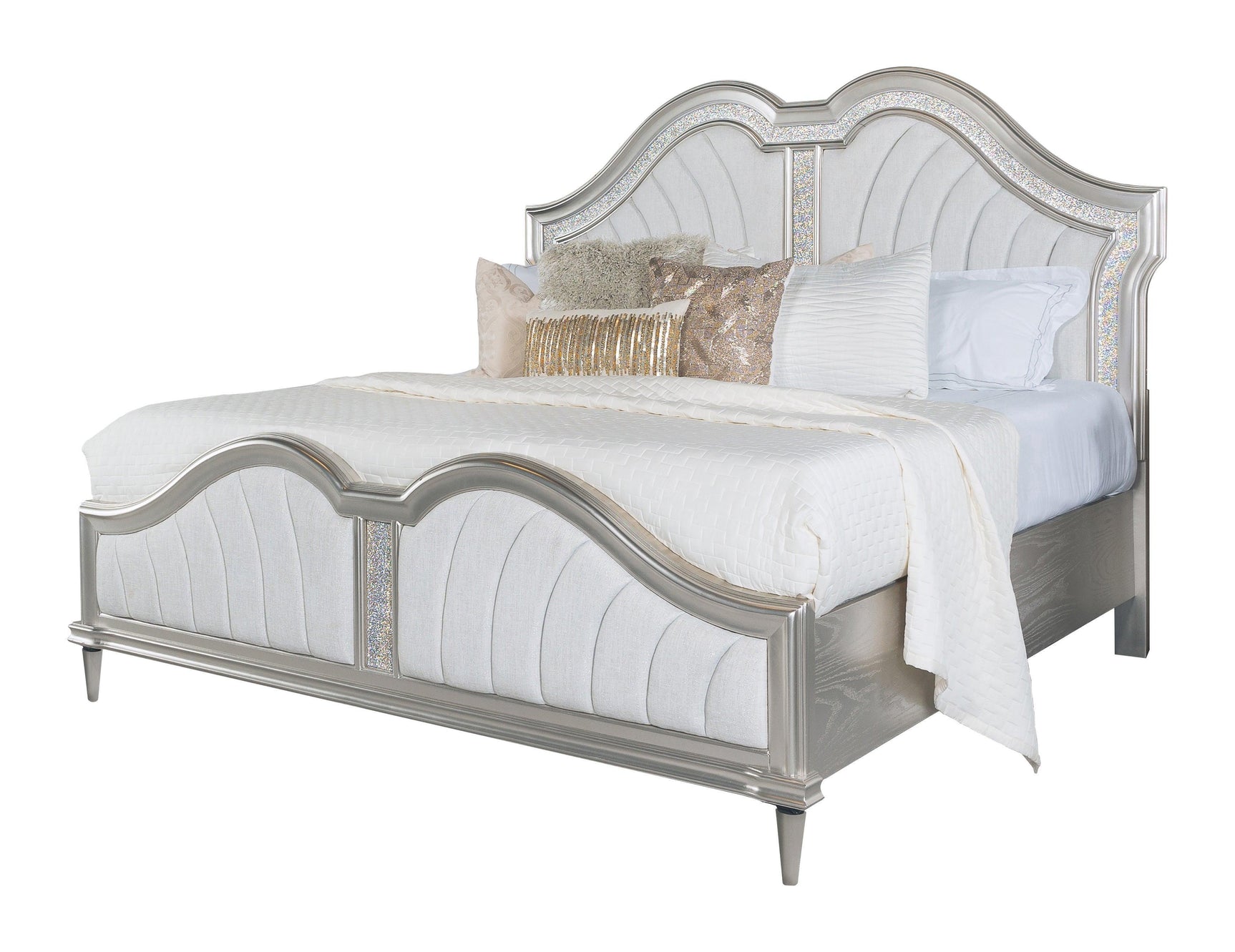 Evangeline Camel Top Dresser Mirror Silver Oak - Ella Furniture