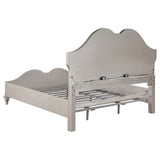 Evangeline Tufted Upholstered Platform Queen Bed Ivory And Silver Oak - Ella Furniture