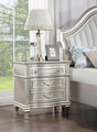 Evangeline 3-Drawer Nightstand Silver Oak - Ella Furniture
