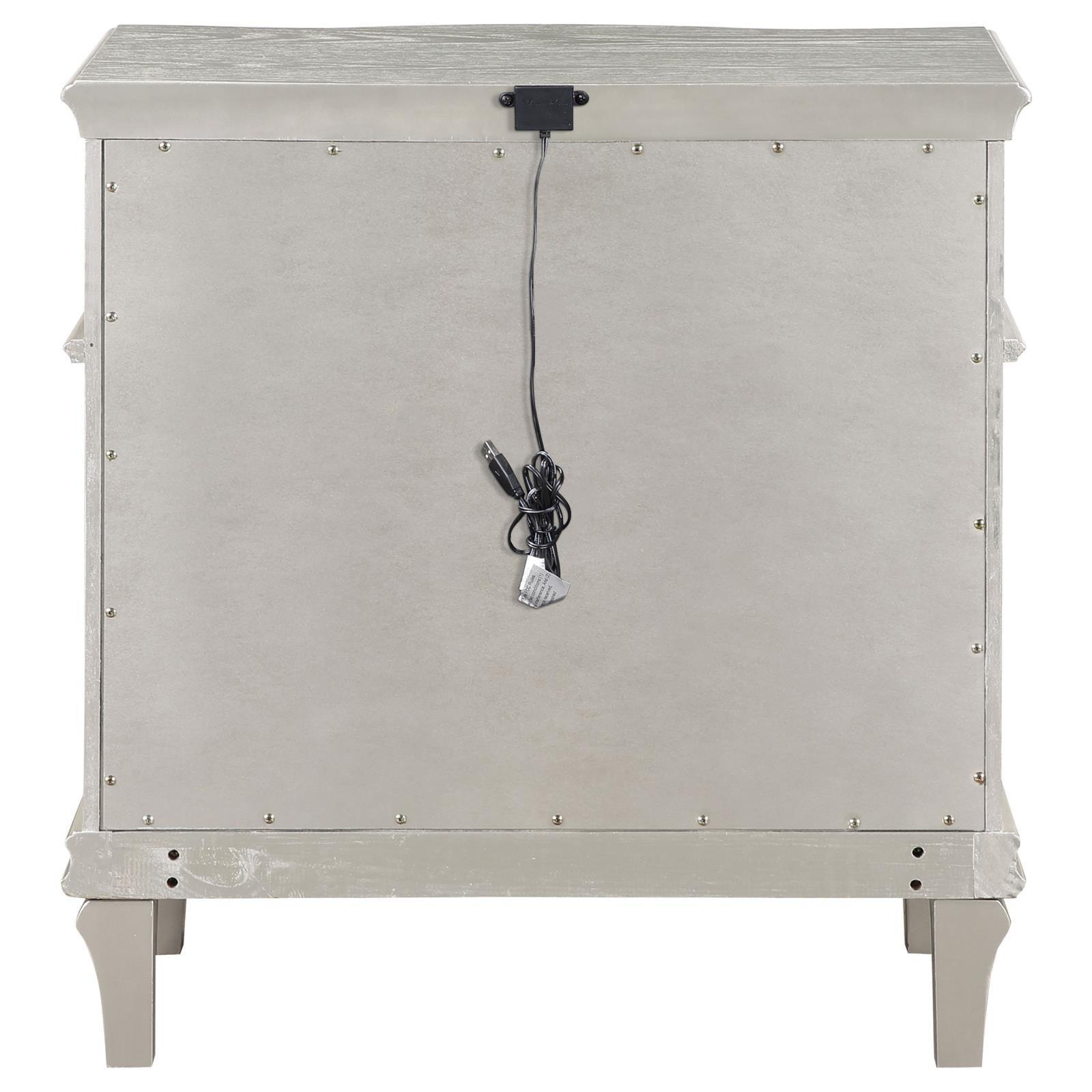 Evangeline 3-Drawer Nightstand Silver Oak - Ella Furniture