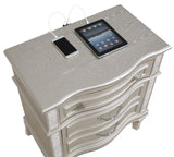 Evangeline 3-Drawer Nightstand Silver Oak - Ella Furniture