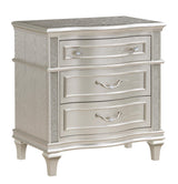 Evangeline 3-Drawer Nightstand Silver Oak - Ella Furniture
