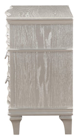 Evangeline 3-Drawer Nightstand Silver Oak - Ella Furniture