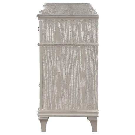 Evangeline 9-Drawer Dresser Silver Oak - Ella Furniture