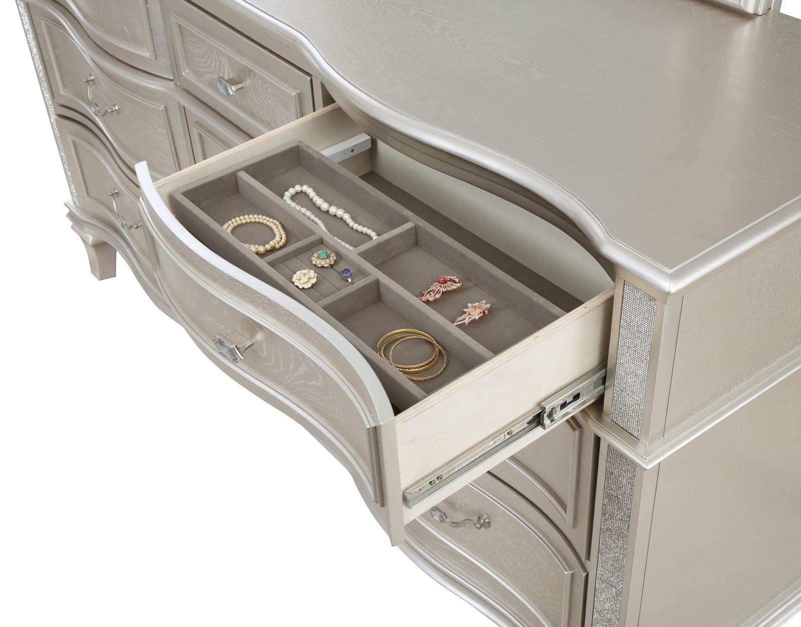 Evangeline 9-Drawer Dresser Silver Oak - Ella Furniture