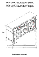 Evangeline 9-Drawer Dresser Silver Oak - Ella Furniture